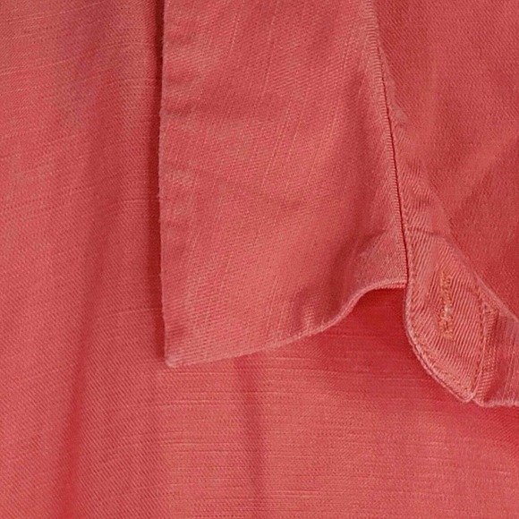 Soft Surroundings Ballard Blouse Top Linen Blend Sunset Coral Womens Large - Picture 9 of 10
